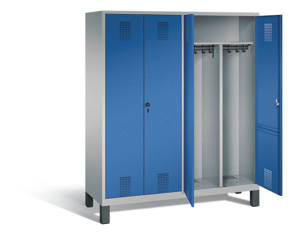 C+P zwart wit kastje Evolo, H1850xW1590xD500mm, kleur: wit aluminium / gentiaanblauw, 48012-42 S10086