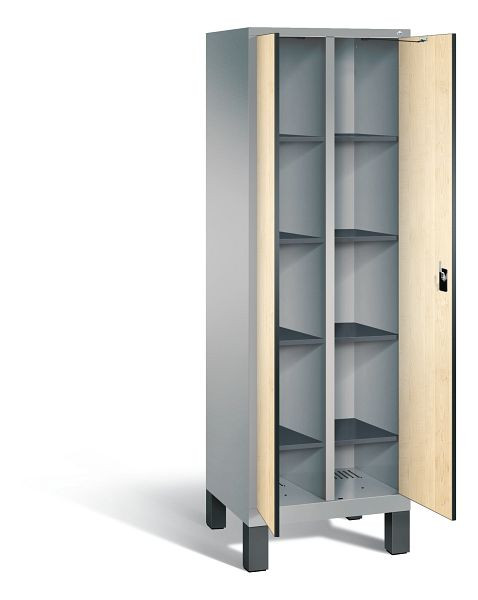 C+P washok Evolo, H1850xW610xD500mm, kleur: wit aluminium / Donau esdoorn decor, 48012-20B S10034