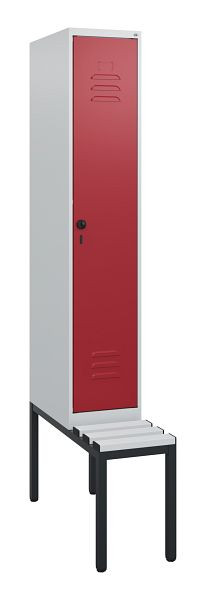 C+P luierkastje Classic PLUS, met onderbank, 1950x300x815mm, 7035/3003, draaigrendel, 0800505-10 S10031