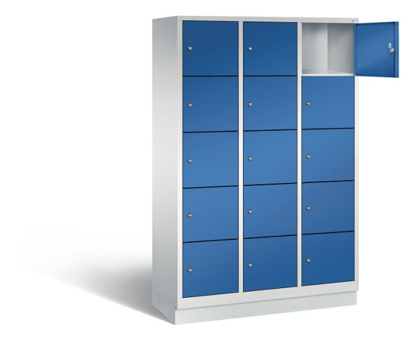 C+P lockerkast Evolo, H1800xB1200xD500mm, kleur: lichtgrijs / gentiaanblauw, 48020-325 S10005
