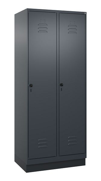 C+P Umkleidespind Classic PLUS, Sockel, 2 Abteile, 1950x800x500mm, 7016/7016, Drehriegel, 080020-22 S10012