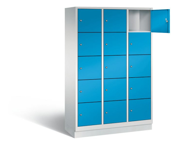 C+P lockerkast Evolo, H1800xB1200xD500mm, kleur: lichtgrijs/lichtblauw, 48020-325 S10021