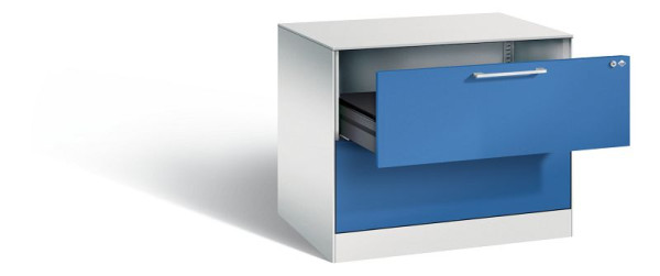 C+P archiefkast Asisto, H710xB800xD600mm, kleur: lichtgrijs / gentiaanblauw, beugelgreep, 146273-222 S10037