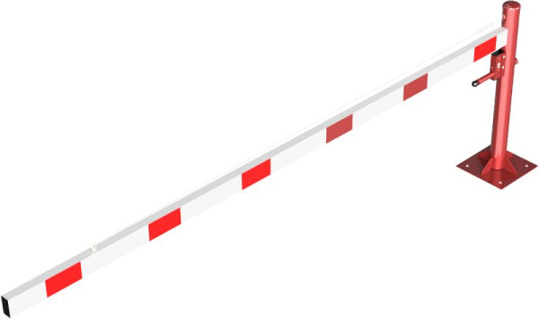 Schake roterende slagboom met kabelversterking, voor deuvelbevestiging, slagboomlengte: 3500 mm, met profielcilinderslot, 4113_35ZBP