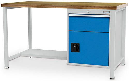Bedrunka + Hirth box werkbank serie 1500 R18-24, 1x200mm, lade volledig uittrekbaar 100%, 1500 x 750 x 859 mm, 03.14.22V