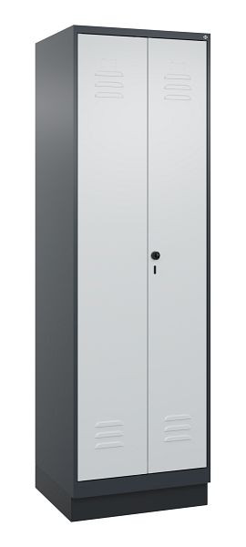 C+P Umkleidespind Classic PLUS SW, Sockel, 2 Abteile, 1950x600x500mm, 7016/7035, Drehriegel, 080022-20 S10013