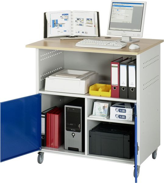RAU computertafel, verrijdbaar, 1100x1100x800 mm, 07-1023F.11