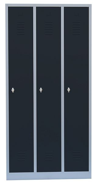 Lüllmann stalen kledingkast/garderobe, 1800 x 885 x 500 mm, lichtgrijs/antracietgrijs, 510138