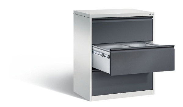 C+P hangarchiefkast Acurado, H1045xB787xD590mm, kleur: lichtgrijs/zwartgrijs, handgreep, 12923-312 S10020