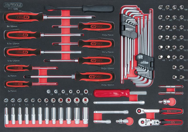KS Tools SCS 1/4" dopsleutelset, 95-delig in 1/1 systeeminzet, 711.1095