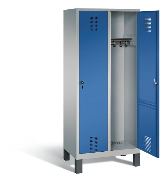 C+P garderobe Evolo, H1850xW810xD500mm, kleur: wit aluminium / gentiaanblauw, 48010-22 S10524
