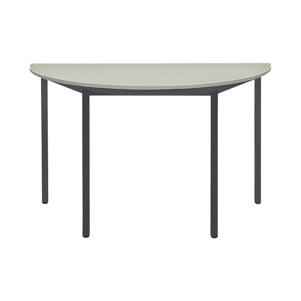 Bisley MULTI Desking multifunctionele tafel, halfrond 19 mm, decor G grijs, frame antracietgrijs, H 740 x B 1200 x D 600 mm, MTH1206G334