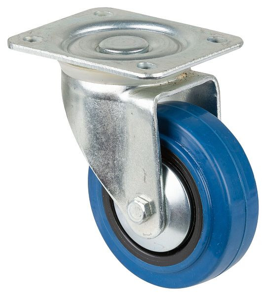 BS rollen transportrol, wielbreedte 32 mm, wiel-Ø 100 mm, draagvermogen 200 kg, blauwe elastische banden, kunststof wiellichaam, rollager, LS500.B61.101