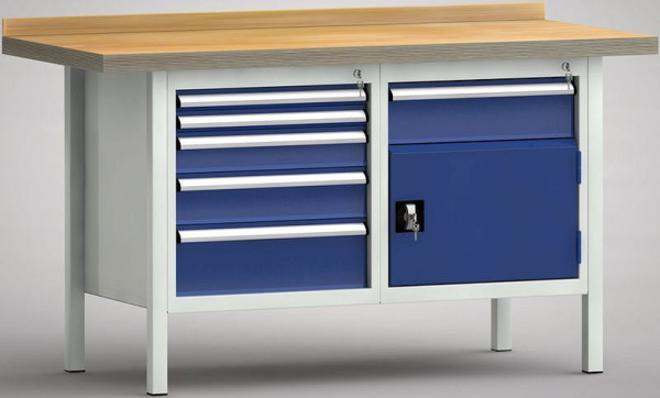 KLW standaard werkbank - 1500 x 700 x 840 mm L x D x H, WS177N-1500M40-E1652
