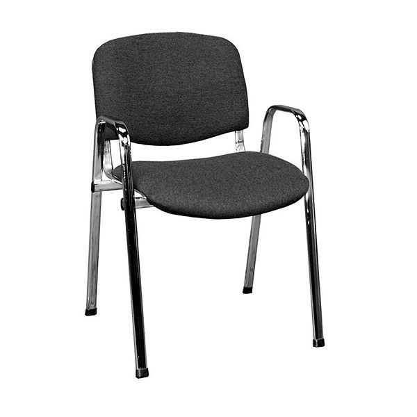 Lüllmann bezoekersstoel, 470/840 x 545 x 425 mm, antraciet, chroom, 220235