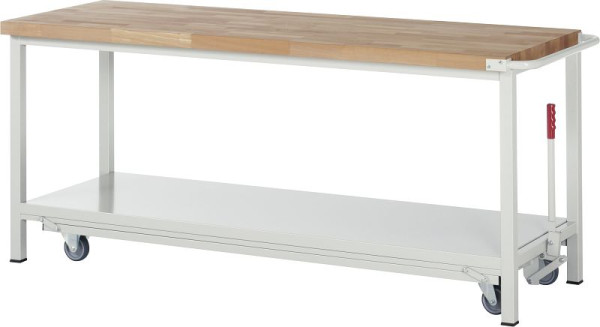 RAU werkbank met neerlaatbaar onderstel serie 8000, 2000x880x700 mm, 05-8000-6-207B4F.12