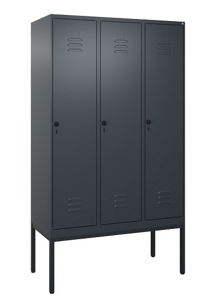C+P luierkluis Classic PLUS met middenwand, frame, 3 vakken, 2120x1200x500mm, 7016/7016, veiligheidsdraaigrendel, 0800307-32F S10012