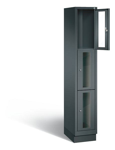 C+P Schließfachschrank Classic, 3 Fächer, H1800xB320xT500 mm, Anthrazit, 8020A103 S10020
