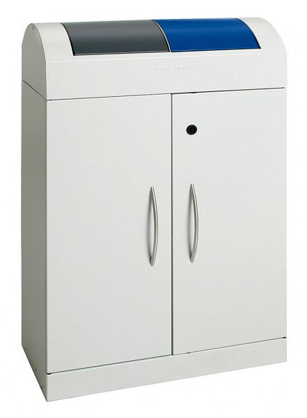 Stumpf afvalscheiding TD 2, RAL 7035 / RAL 7016, RAL 5010, verzinkte binnenbak, 2x45 liter, 5603007