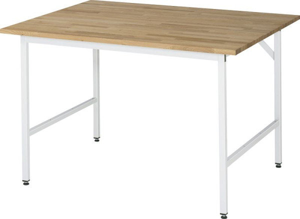 RAU Jerry serie werktafel (3030) - in hoogte verstelbaar, massief beuken blad, 1250x800-850x1000 mm, 06-500B10-12.12