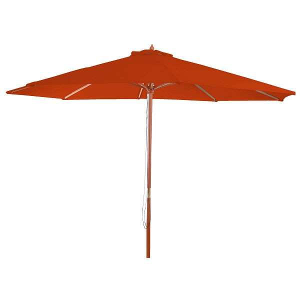Mendler Florida parasol, tuinparasol marktparasol, Ø 3m polyester/hout, terracotta, 97722