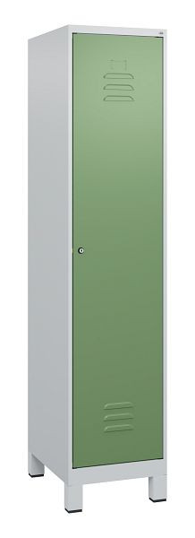 C+P luierkastje Classic PLUS met middenwand, voeten, 1800x400x500mm, 7035/6011, cilinderslot, 0800107-12F S10021