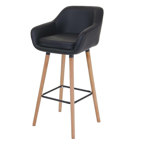 Mendler barkruk Malmö T381, barkruk tegenkruk, kunstleer, zwart, 74319