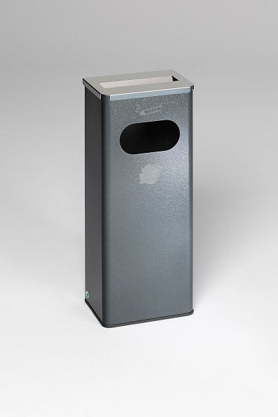 VAR asbak / afvalbak 32 liter, deksel RVS, gepolijst, antiek zilver, structuur, 28730