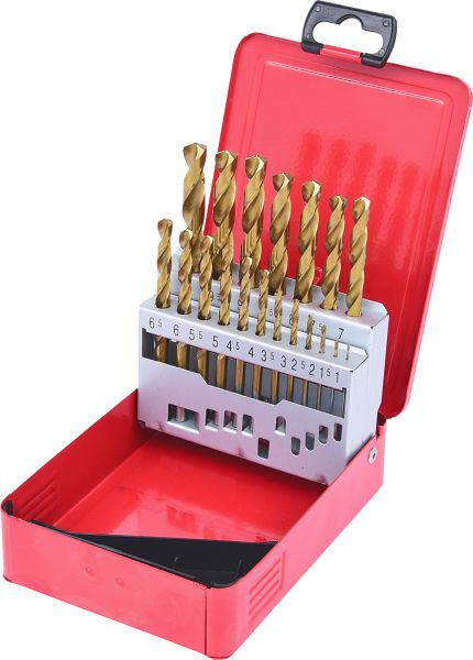 KS Tools HSS TiN spiraalborenset, plaatstalen cassette 19-delig 1-10mm, 330.4610