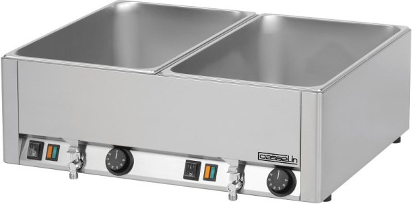 Casselin Bain-Marie 2 x GN1/1 -150 met 2 aftapkranen, CBMDV