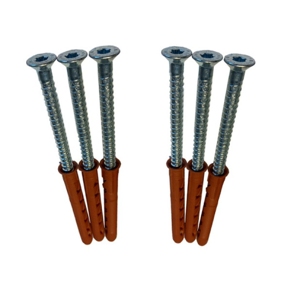 Stein HGS HGS bevestigingsset type 1.2VA, 6 schroeven M10 x 100 van RVS, inclusief kunststof pluggen, 470.762