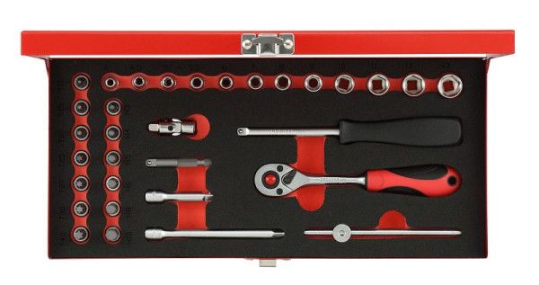 GEDORE dopsleutelset rood 1/4 SW4-13mm 32-delig, 3300001