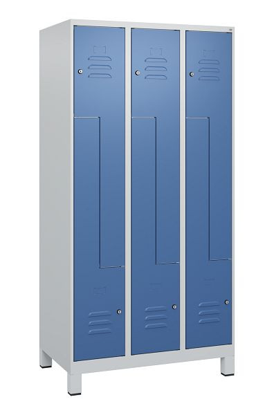 C+P Z-Spind Classic PLUS, voeten, 6 vakken, 1800x900x500mm, 7035/5023, cilindersloten, 0800137-306 S10020