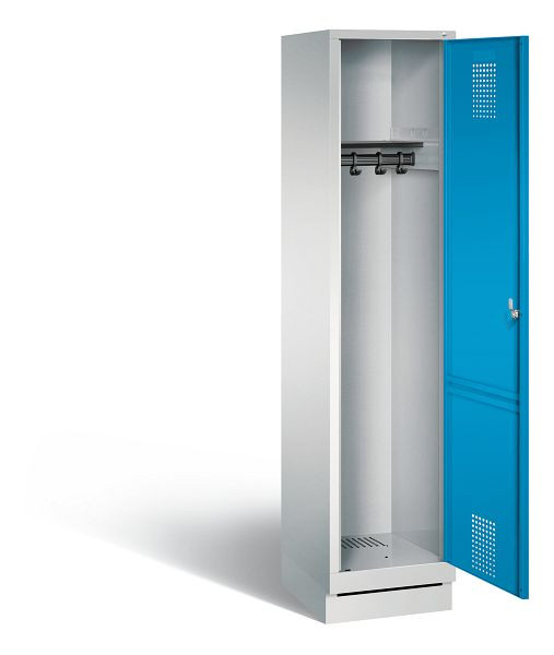 C+P Evolo kleerkast, H1800xB420xD500mm, kleur: lichtgrijs / lichtblauw, 48020-12 S10002