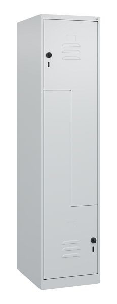C+P Z-Spind Classic PLUS, 2 Abteile, 1700x400x500mm, 7035/7035, Drehriegel, 0800037-122 S10024