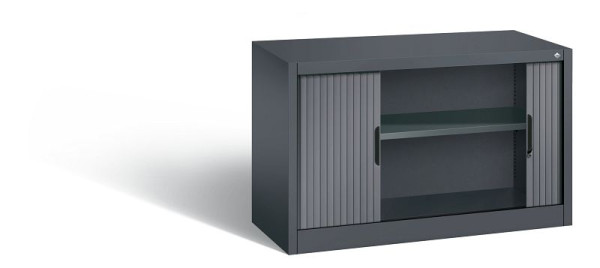 C+P rolluikkast Omnispace, H720xB1200xD420mm, kleur: zwart-grijs, verzonken handgreep, 1 FH, 3253-00 S10071