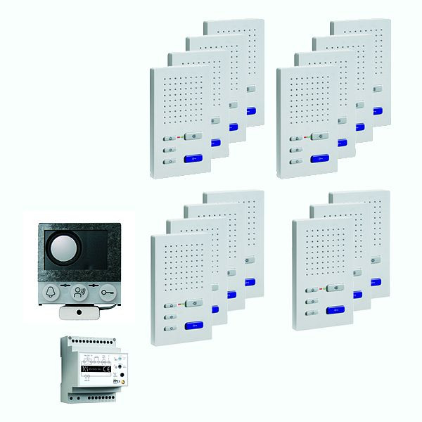 TCS audio:pack installatie voor 15 woonunits, met ingebouwde speaker ASI12000 + 15x handsfree speaker ISW3030 + control unit BVS20, PAIF150/004