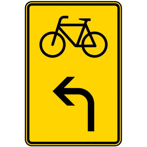 Steen HGS wegwijzer voor fietsverkeer wijzend naar links nr. 442-13, 630x420mm /RA2/vlakke vorm 3mm, 442-13-123
