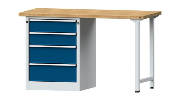 ANKE werkbanken combinatie werkbank, model 816 V, 1500 x 700 x 890 mm, RAL 7035/5010, BMP 40 mm, 415.001