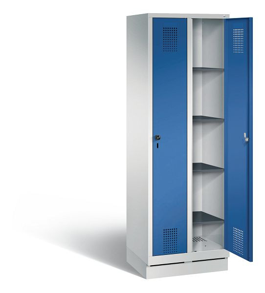 C+P washok Evolo, H1800xB610xD500mm, kleur: lichtgrijs / gentiaanblauw, 48020-20B S10005