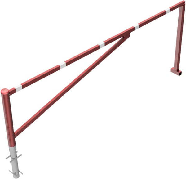 Schake draaihek, om in beton te plaatsen, thermisch verzinkt en rood gecoat, dagbreedte: 3500 mm, voor hangslot, 413_350VB