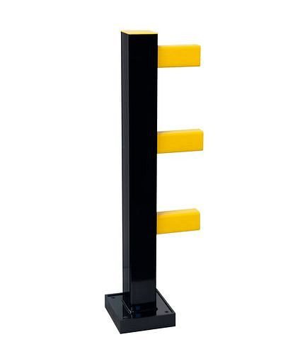 DENIOS Standpfosten aus Stahl, für Hybridgeländer, Anfang/Ende, kunststoffbeschichtet, 271633