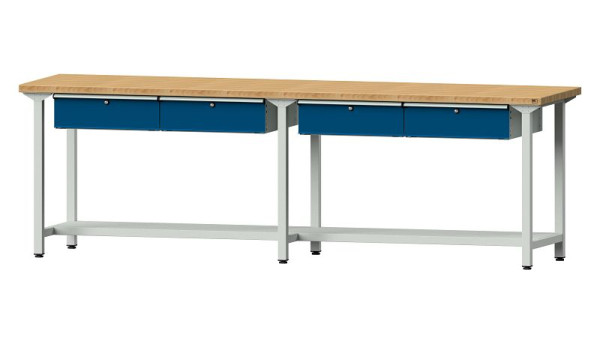ANKE werkbanken werktafel, model 95, 2800 x 700 x 890 mm, RAL 7035/5010, BMP 40 mm, 400.433