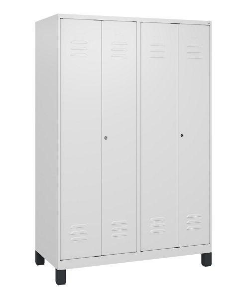 C+P luierkluis Classic PLUS, dubbele locker, voeten, 4 vakken, 1800x1200x500mm, 9016/9016, cilindersloten, 0800127-40P S10029