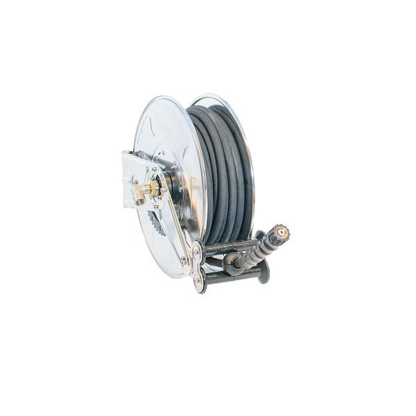 Ebinger slanghaspel OSM 310, max. 200bar / 130°C, 15m - 8mm hogedrukslang 2SN blauw, 1.314.302