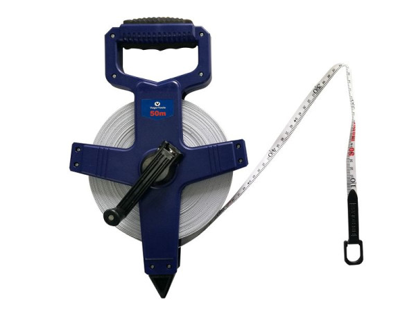 VaGo-Tools Rolband meetlint rolmaat 50m glasvezelband met zwengel, JR-J503_kv