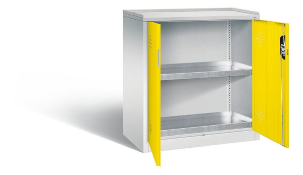 C+P klimaatkast Acurado, H1000xW930xD500mm, kleur: lichtgrijs/verkeersgeel, verzonken handgreep, 8821-315 S10165