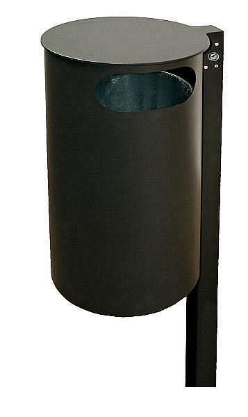 Renner afvalbak met paal ca. 40 L, om in beton te plaatsen, zonder asbak, containerafmetingen Ø 370 x H 705 (mm), antraciet ijzermica, 7706-00PB DB703