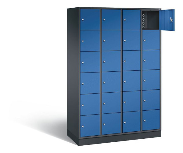 C+P lockerkast Intro, H1950xW1220xD490mm, kleur: zwartgrijs / gentiaanblauw, 8670-401 S10116