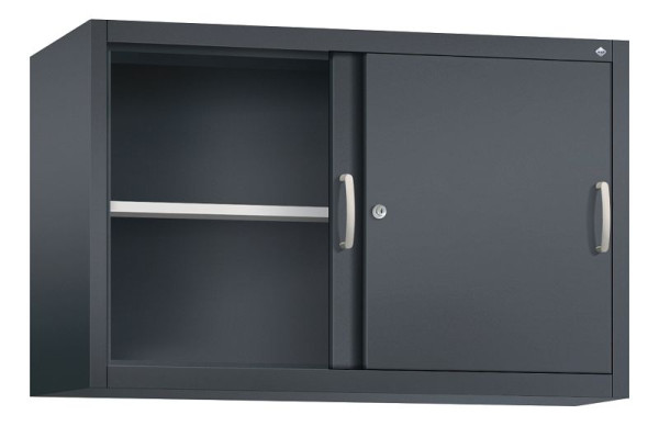 C+P bovenkast Acurado, H790xB1200xD400mm, kleur: zwart-grijs, beugelgreep, 2 niveaus, 2045-00 S10093